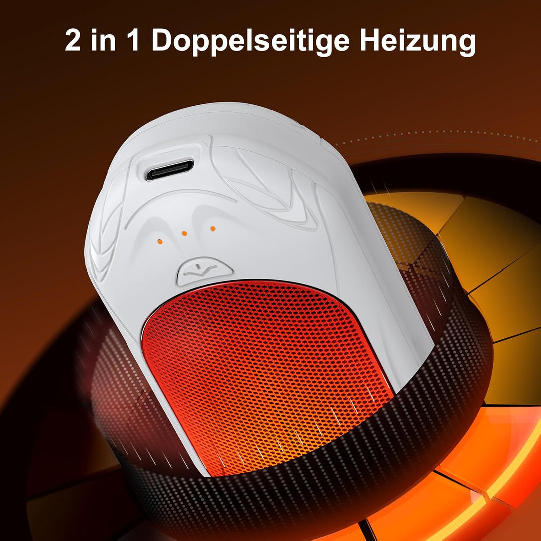 OUTJUT Handwärmer Elektrisch 6000mAh, 2 Pack Wiederaufladbar Handwärmer Tragbare Taschenwärmer 3 Hei