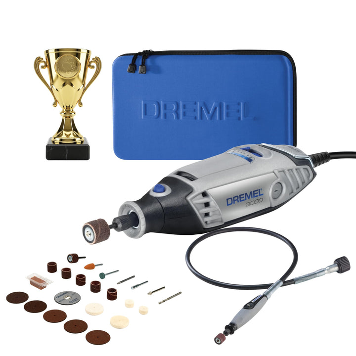 Dremel 3000 Champion Multifunktionswerkzeug mit 130‑W‑Motor bis zu 33.000 U/min inkl 25 Zubehöre, gr