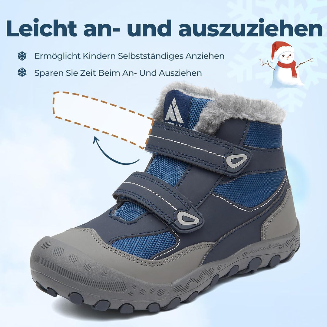 Mishansha Kinder Outdoor Winterschuhe Warm Gefüttert Winterstiefel, Gr.24-38 28 EU Denim Blau, 28 EU