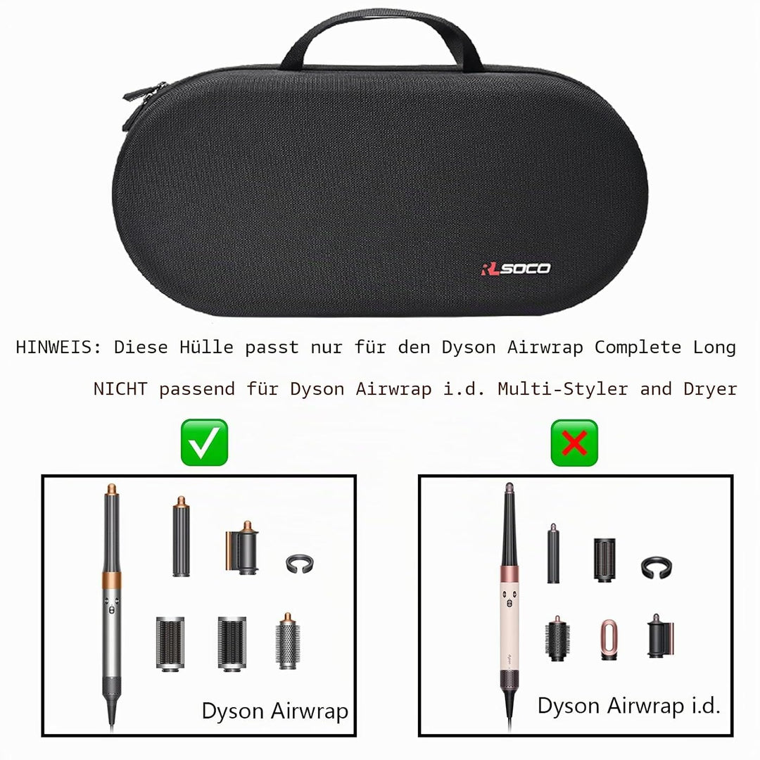 RLSOCO Hardcase für Dyson Airwrap Complete Styler und Zubehör, Schwarz, 1 Count (Pack of 1), Traditi