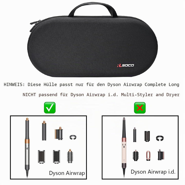 RLSOCO Hardcase für Dyson Airwrap Complete Styler und Zubehör, Schwarz, 1 Count (Pack of 1), Traditi