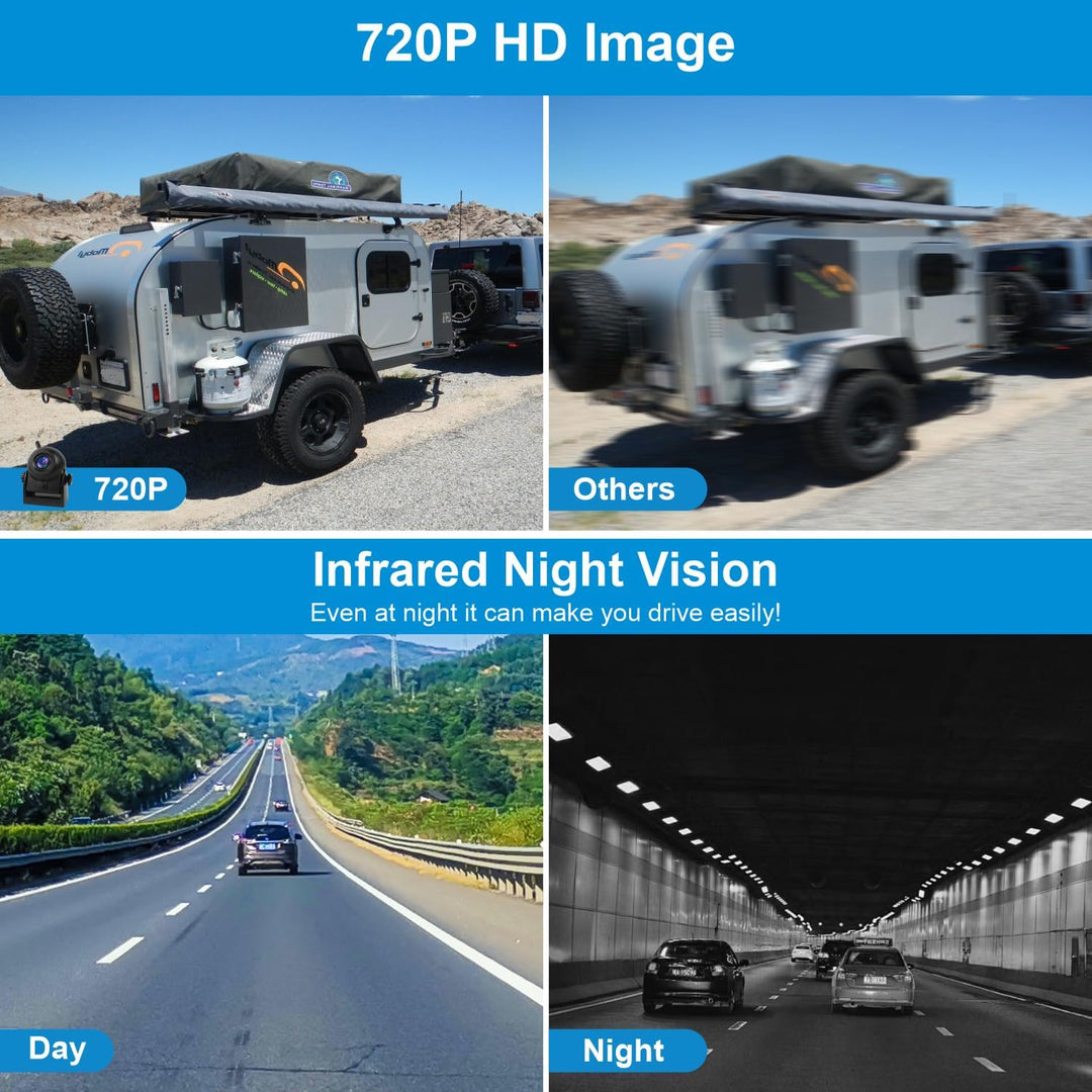 Uzone Rückfahrkamera Kabellos,720P HD Rückfahrkamera Auto Smartphone APP für iPhone und Android,Nach