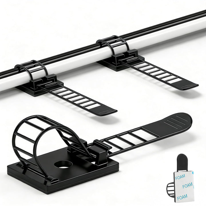 kabelhalter,Schreibtisch-Draht-Organizer Kabelbinder selbstklebende Kabelclips Kabelmanagement Kabel