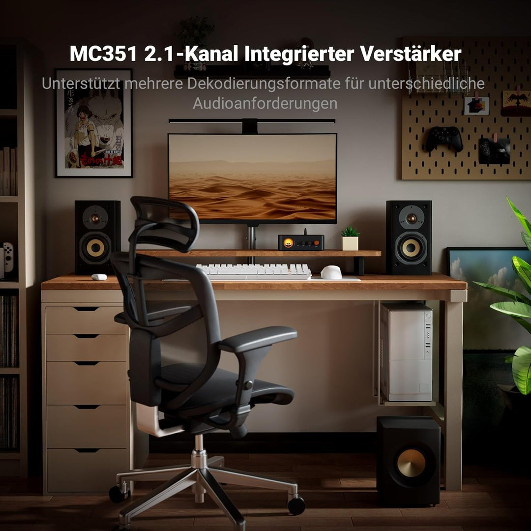 Fosi Audio MC351 2.1 Kanal Vollverstärker mit DAC, Home Audio Stereo Endstufe mit Dual TPA3255 Chips