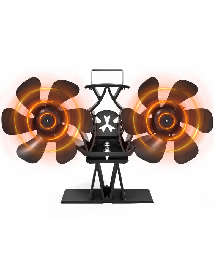 Signstek Kaminventilator Ofenventilator ohne strom, Wärmebetriebener Doppelter Kamin Ofen Ventilator