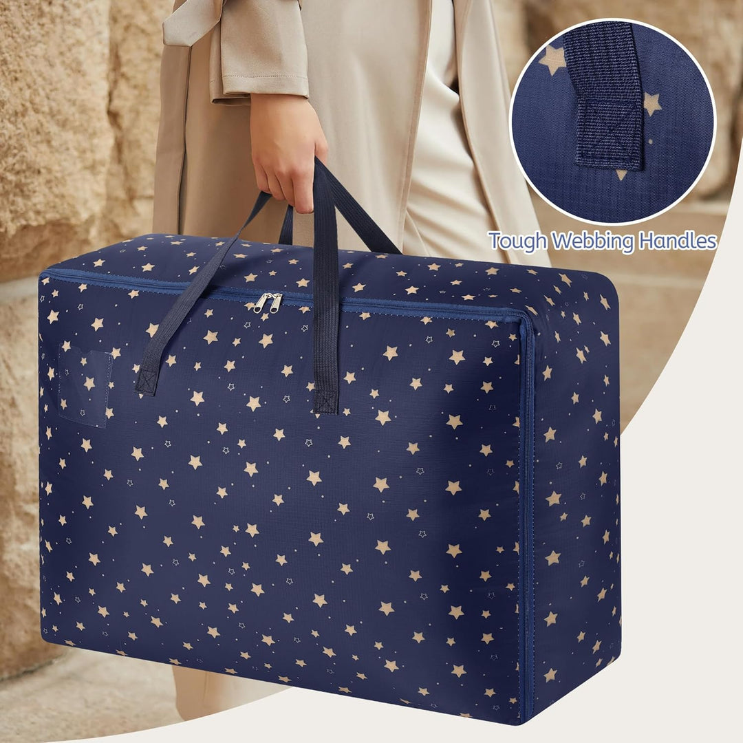 Grosse Aufbewahrungstaschen, 105 l, 3 Stück, Umzugstaschen mit stabilen Reissverschlüssen und Griff,