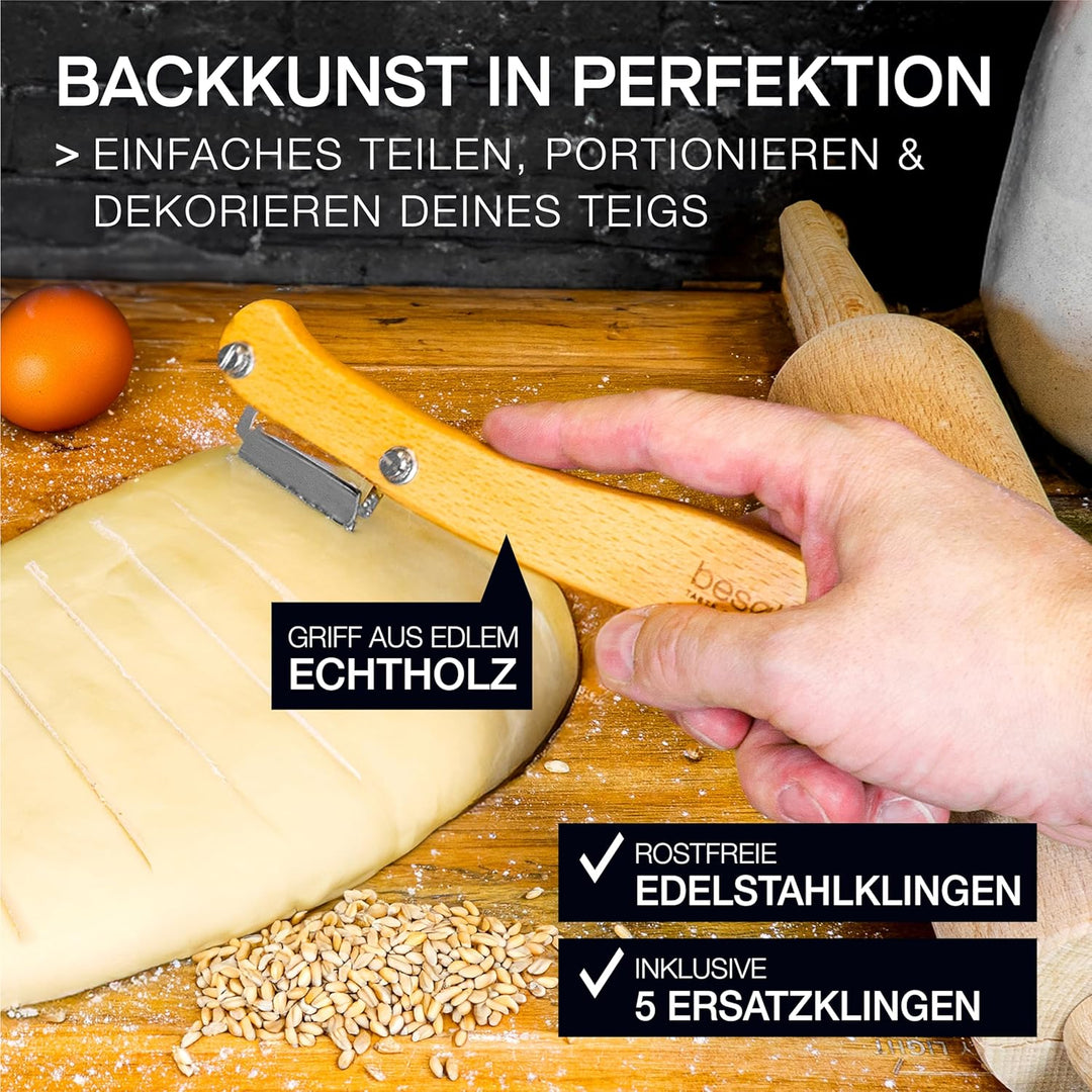 besok Brotbackform mit Deckel, Gärkorb & Teigmesser - Gusseisen Backform Brot backen Zubehör - Kaste
