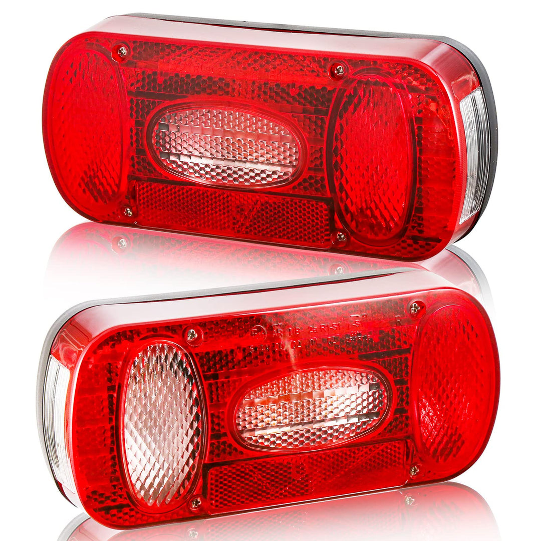 DARKGUARD Rückleuchten Satz Anhänger 12v,mit E4 Prüfzeichen,7Funktion 2pcs Halogen Rücklicht Anhänge