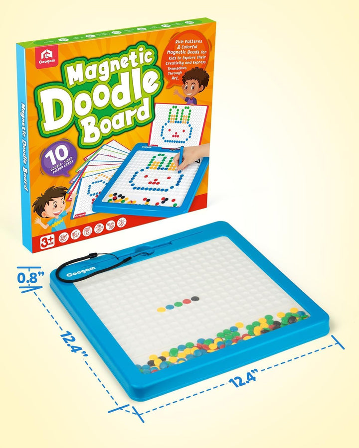 Coogam Magnetic Painting Board, grosse magnetische Graffiti-Platte mit Stift und Punktperlen, Montes