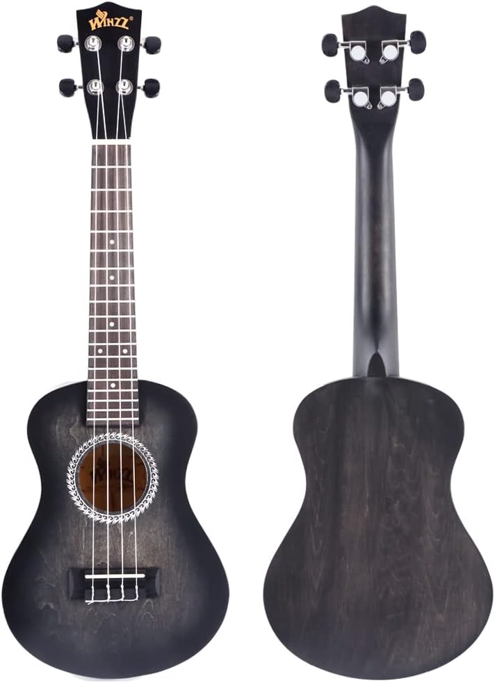Winzz 23" Ukulele Konzert Anfänger Set Kinder Erwachsene, Einzigartiges Farbdesign, mit Tasche, Stim