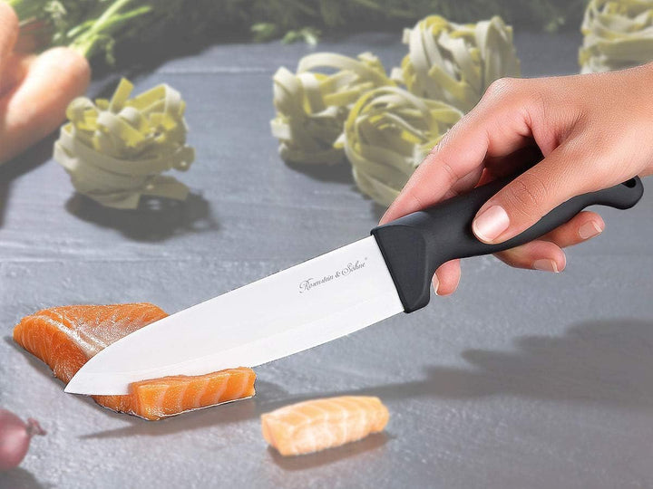 PEARL Keramik Küchenmesser: Keramik-Kochmesser mit 15-cm-Klinge (Messer mit Keramikklinge, Keramikme