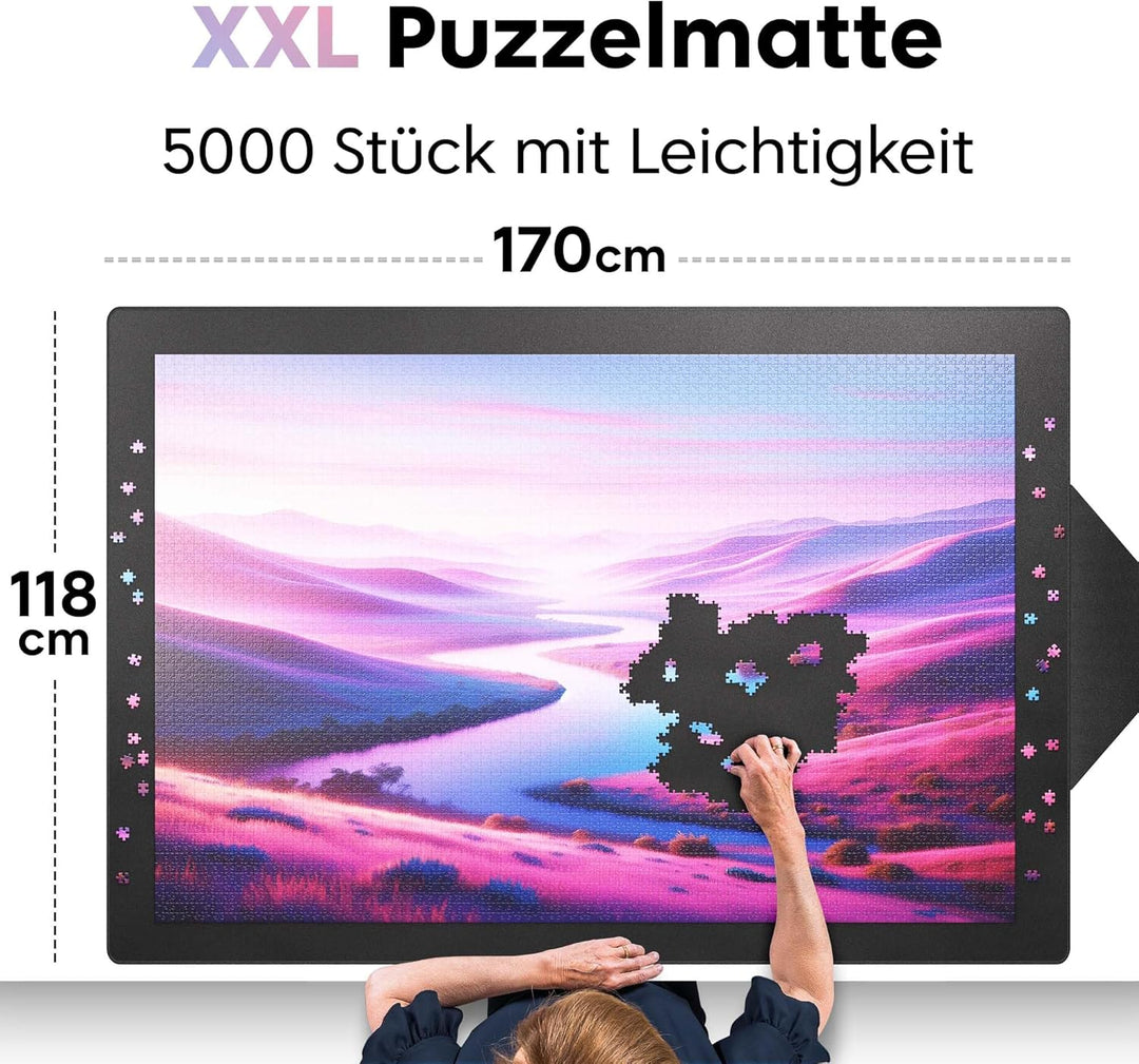 Puzzlup Puzzlematte bis 5000 Teile - 118 x 170 cm - Premium Puzzle Rolle für 1000, 1500, 2000, 3000,