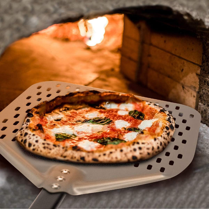 G.a HOMEFAVOR Perforierter Pizzaschieber, Pizzaschaufel aus Hart Eloxiertes Aluminium Rechteckige Pr