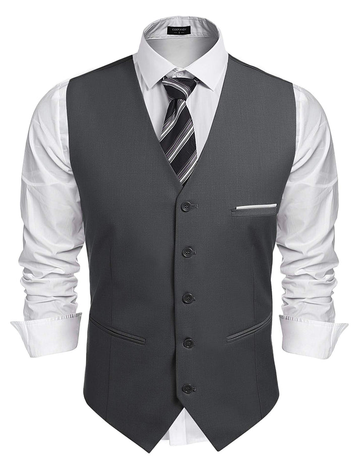 COOFANDY Herren Anzugweste Anzug V-Ausschnitt Formale Hochzeit Klassische Slim fit Elegant Westen Bu