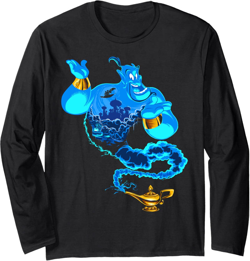 Disney Aladdin Genie Coming Out Of Lamp Portrait Langarmshirt