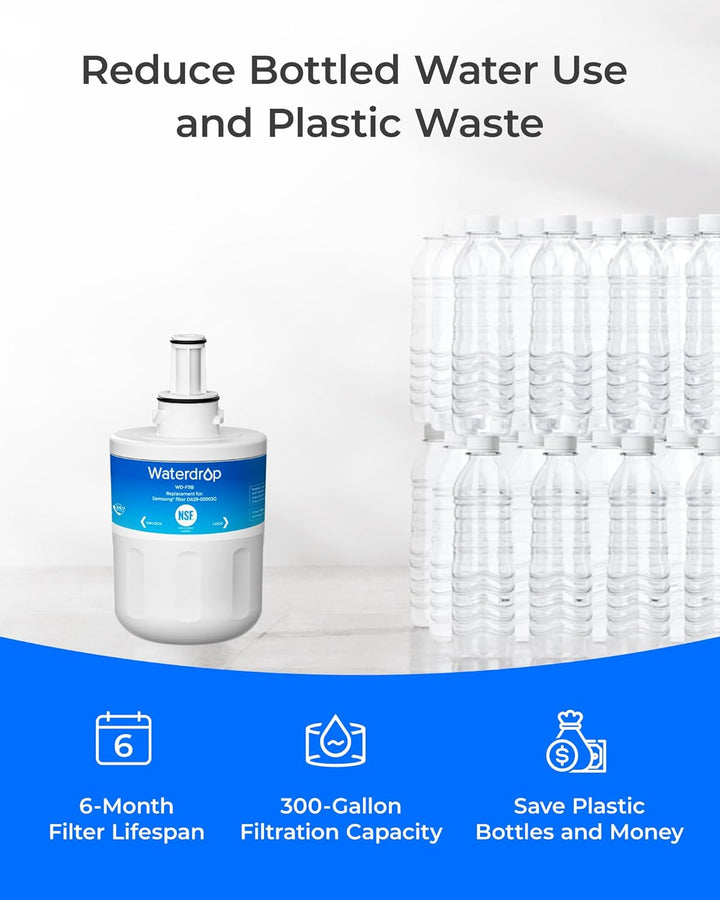 Waterdrop DA29-00003G Kühschrank Wasserfilter, Ersatz für Samsung® AquaPure Plus DA29-00003G, DA29-0