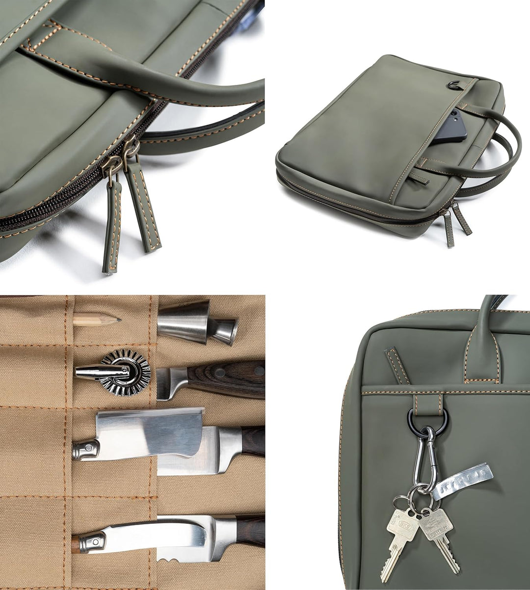 Angus Stoke XXL Premium Messerkoffer – extra grosse Messertasche mit viel Stauraum und Laptop Fach |
