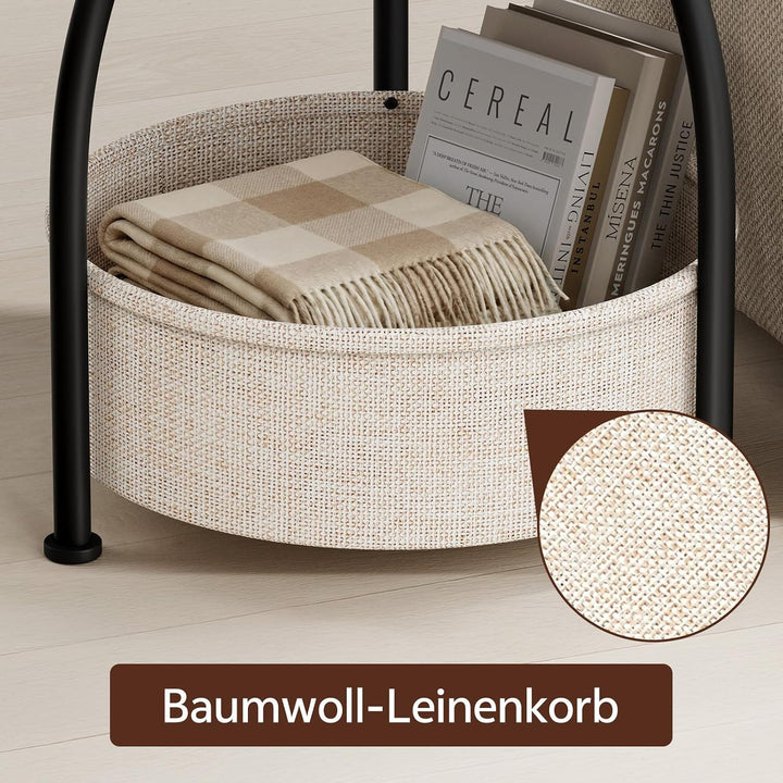 Beistelltisch rund, 3-Stufiger Runder Kleiner Tisch, Couchtisch Klein, Nachttisch, mit Stofftasche,