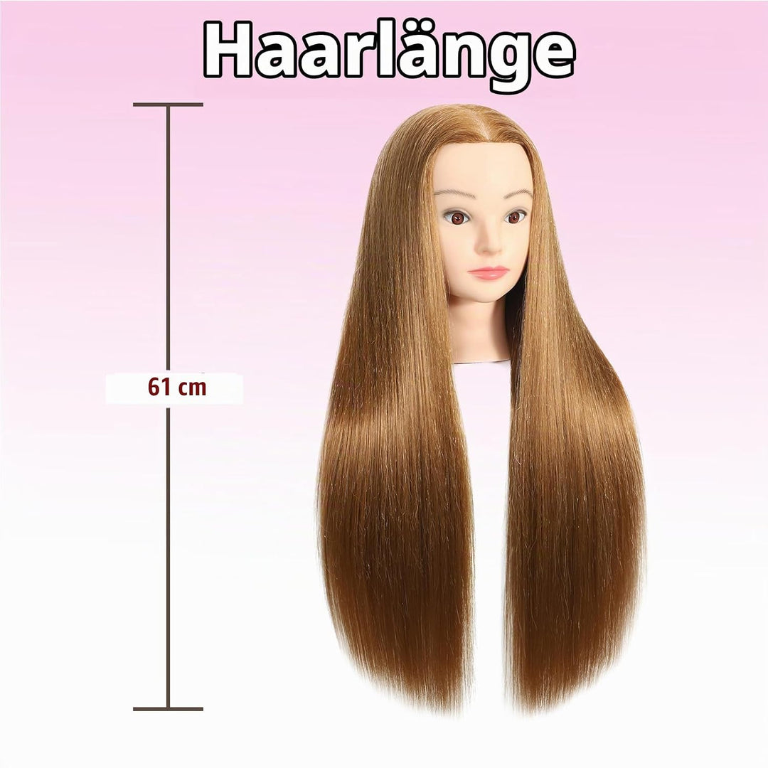 Schaufensterpuppe Kopf 30% Echthaar 50-55cm Ausbildung Kopf Kosmetologie Manikin Puppe Kopf Praxis K