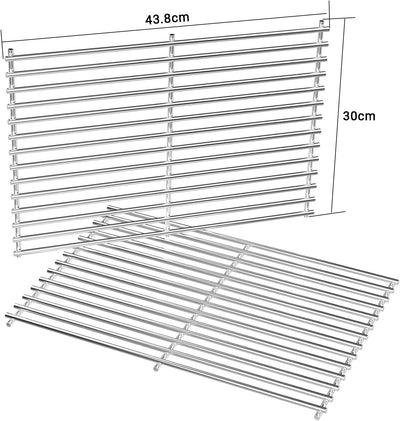 Onlyfire 44 X 30 CM Edelstahl Grillrost für Weber Spirit E310 E320 S310 S320, BBQ Grill Ersatz Eckig