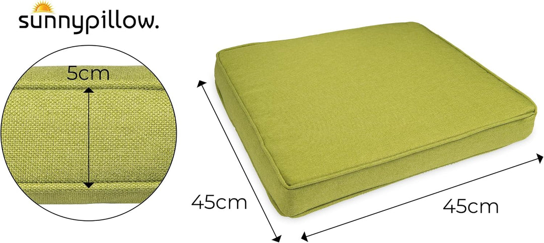 sunnypillow 4er Set Stuhlkissen wasserdicht UV-lichtecht 45 x 45 x 5cm - Polsterauflage Auflage für