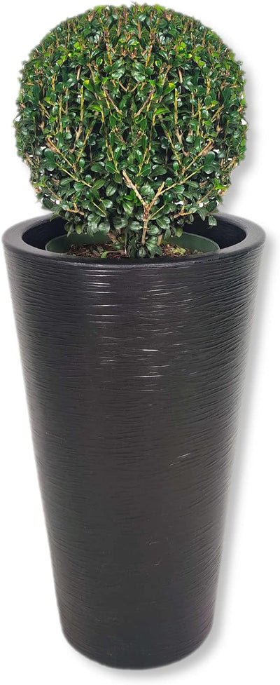 DARO DEKO Kunststoff Übertopf schwarz 40cm hoch konisch Säule Blumen-Töpfe Pflanzkübel Topf Bodenvas
