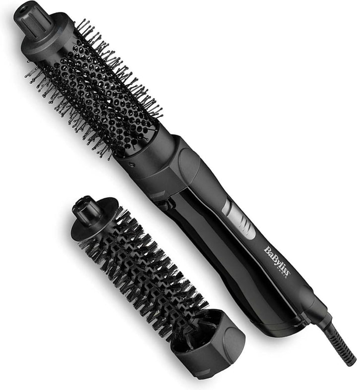 BaByliss Shape und Smooth Wamluftbürste für Kürzere Haare AS82E, 2 Bürstenaufsätze 30mm und 20mm, Kü