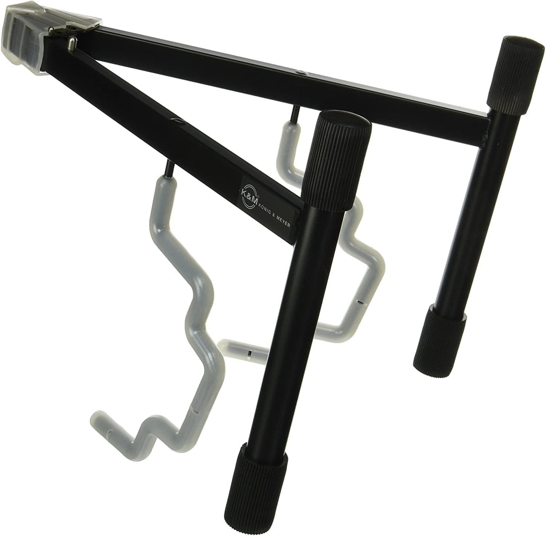 K&M 17570 E+A-Gitarrenständer Duet Schwarz - Allrounder mit 19,5 bis 25,5 cm Breite Für Nitrolack ge