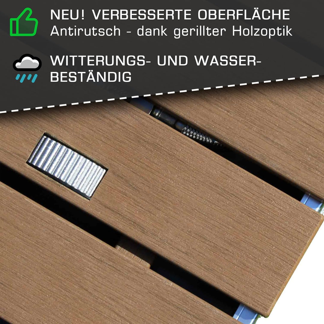 @tec Gartendusche Aussendusche aus WPC, im Holz Look, Mobile Bodendusche Campingdusche, Sauna- & Poo