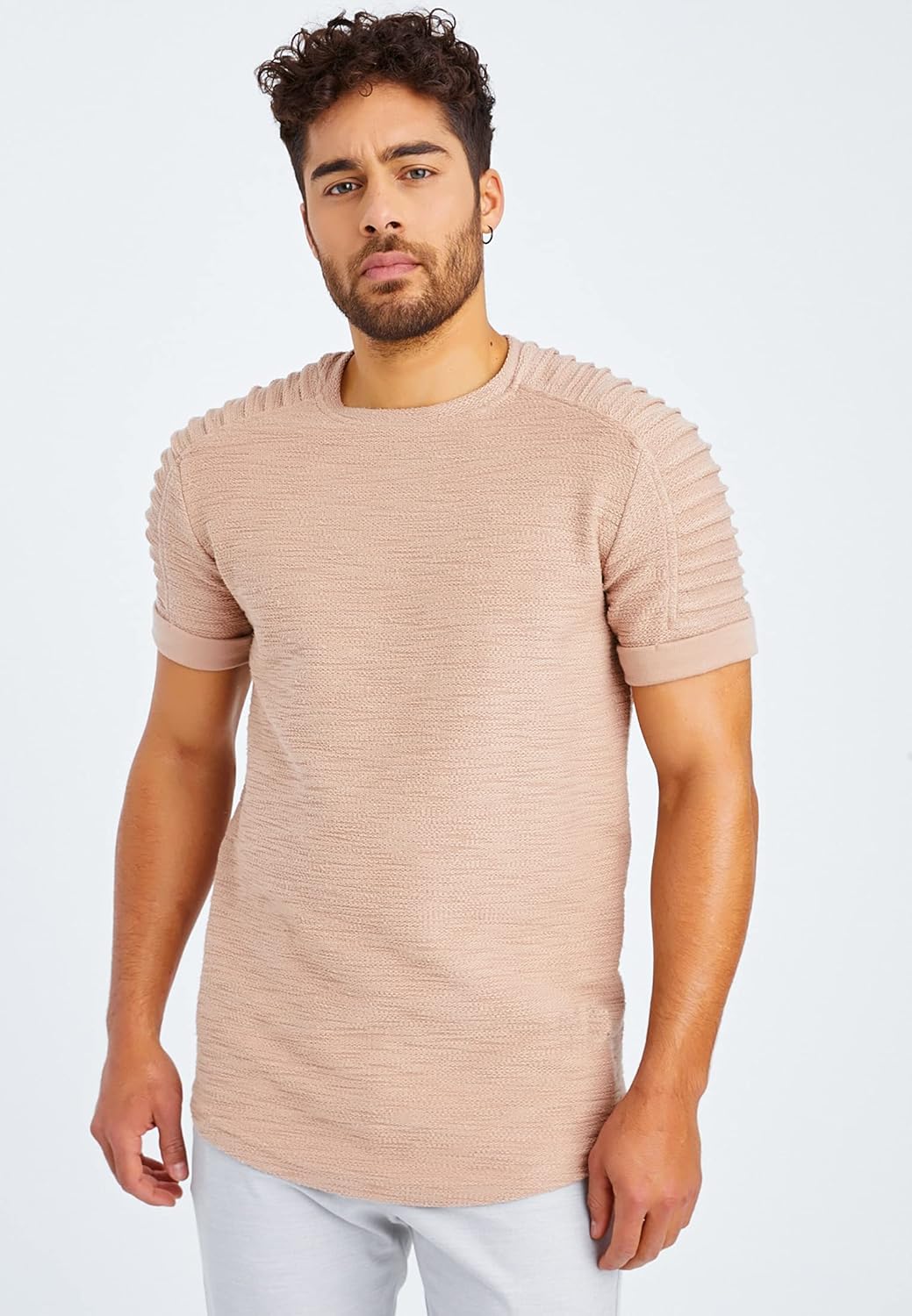 Leif Nelson T-Shirt Herren Sommer mit Rundhals-Ausschnitt, Regular Fit Herren-T-Shirt aus 100% Baumw