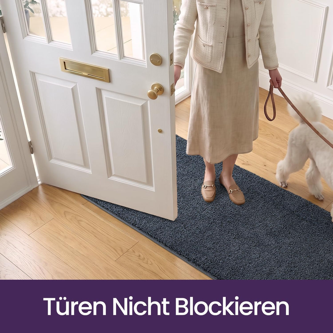 DEXI Flur Teppich Läufer 60 x 180 cm, rutschfeste Fussmatte Innen, Maschinenwaschbare Schmutzfangmat