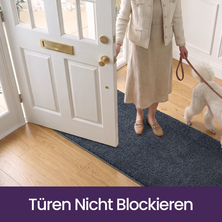 DEXI Flur Teppich Läufer 60 x 180 cm, rutschfeste Fussmatte Innen, Maschinenwaschbare Schmutzfangmat