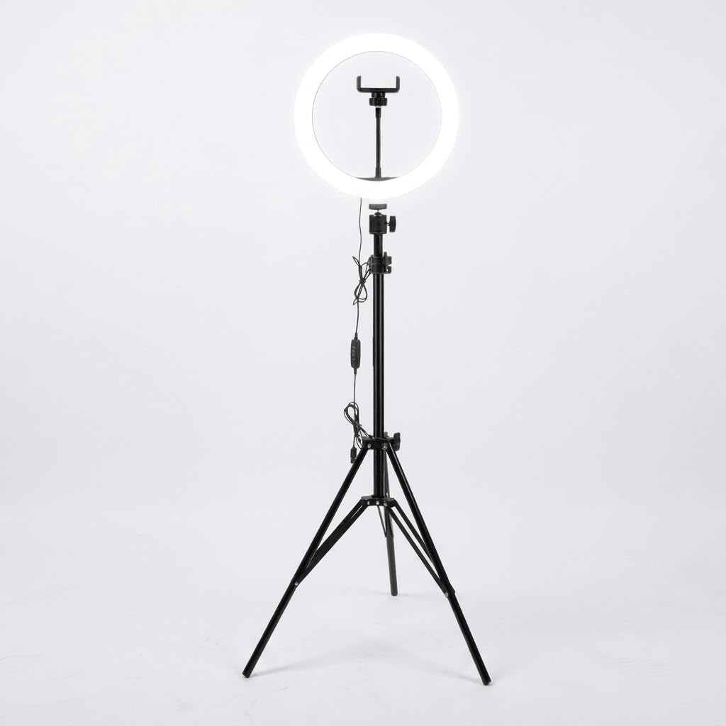Luméon 30cm Ringlicht mit Stativ – 12 Zoll Ringlampe für Streaming, Selfies, Make-Up, Fotografie, 10