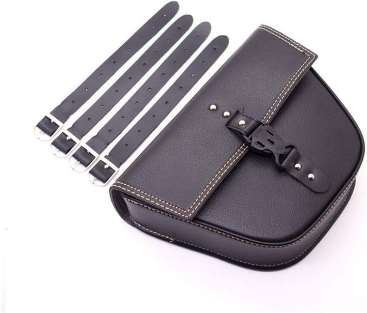 Leikance Motorrad-Seitensatteltasche, dreieckig, Kunstleder, Motorradtasche für Cafe Racer ATV Bikes