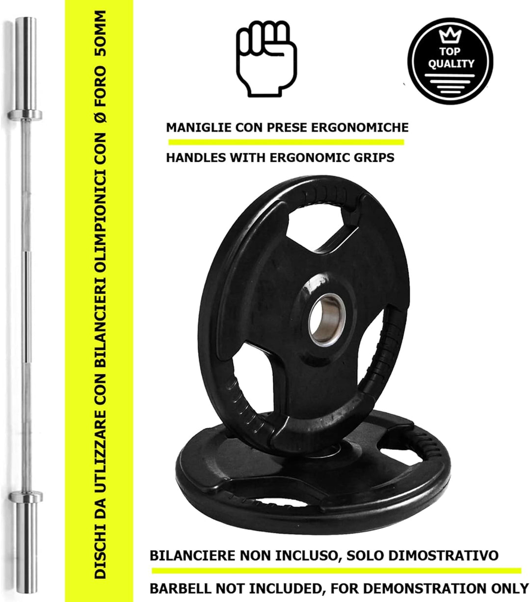 Olympionische Gusseisenscheiben, Loch, Ø50 mm, für Fitnessstudio und Heimgymnastik, 1,25 bis 25 kg,