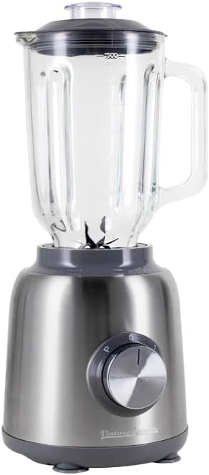 Vintage Cuisine Retro-Standmixer mit Minizerkleinerer, 1,5 L, 800 W, Glas, Silber