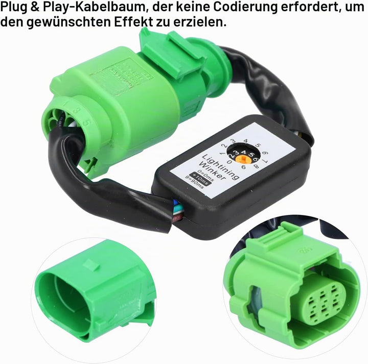 KIMISS Dynamisches Blinkermodul, LED-Rücklichter Dynamischer Blinkeradapterkabelbaum Blinkermodul-Ki