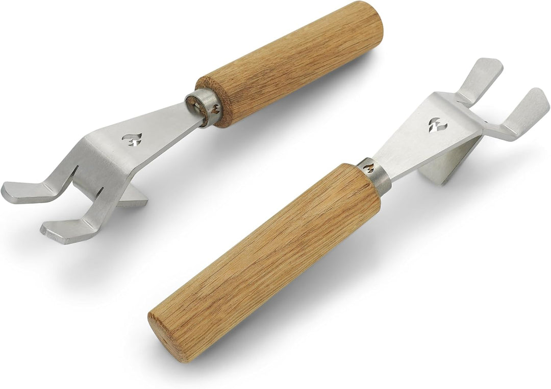 Universal-Griffe | Grillrostheber aus Edelstahl | abnehmbar - robust für alle Grillroste (Stäbe von