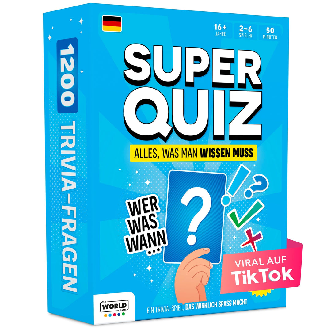 The World Game Super Quiz - Deutsche Version - Trivial Gesellschaftsspiele für Erwachsene mit 1200 F