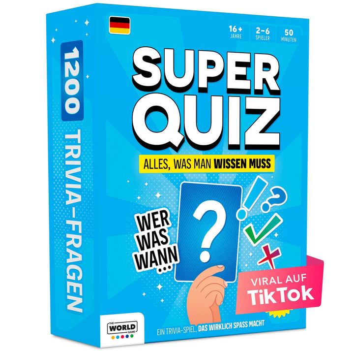 The World Game Super Quiz - Deutsche Version - Trivial Gesellschaftsspiele für Erwachsene mit 1200 F