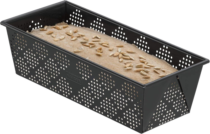 Original Kaiser Inspiration Brot Backform perforiert 25 x 11 cm, Backform für 750g Brote, Kastenform