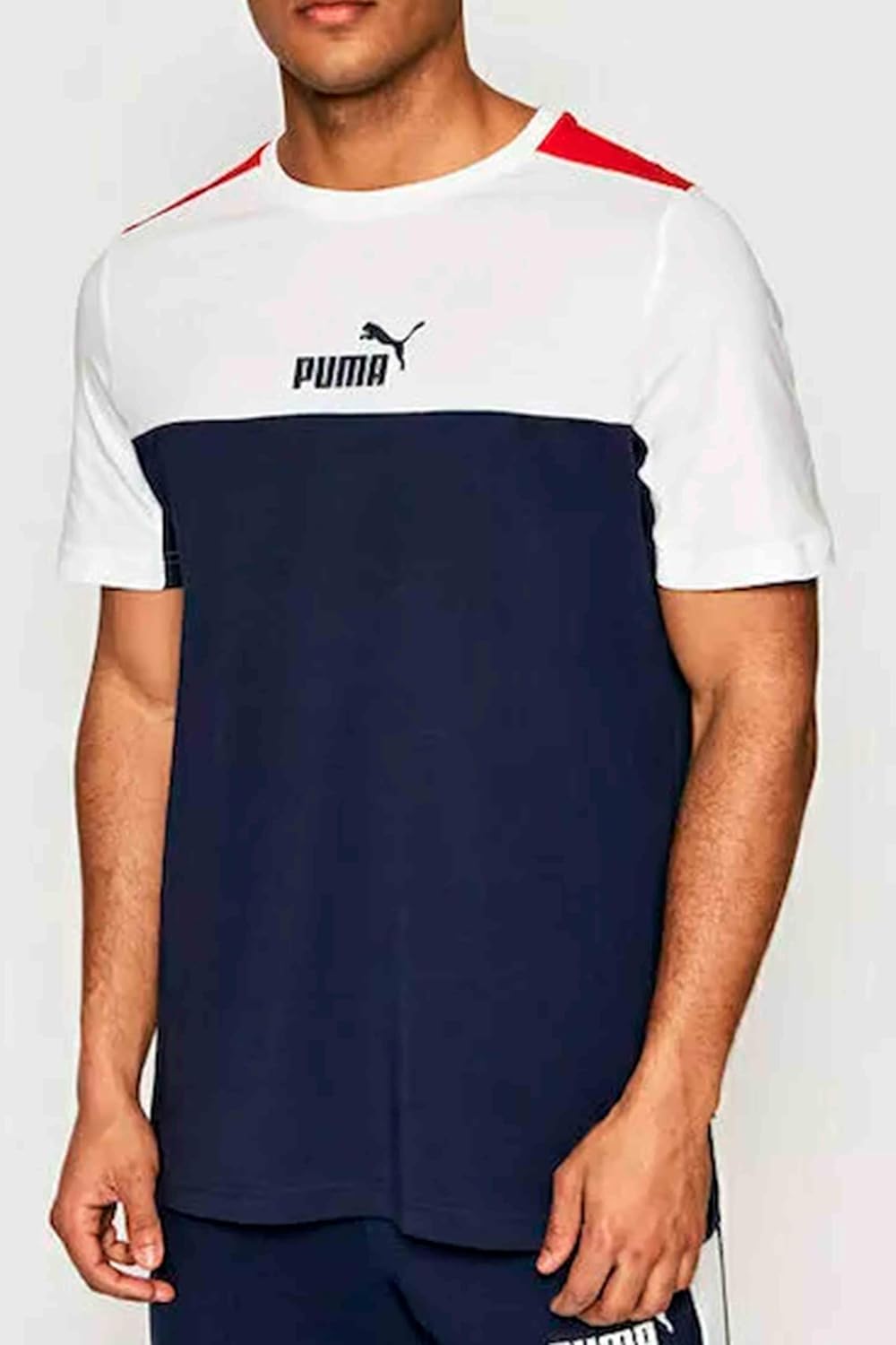 PUMA Unisex ESS+ Block Tee T-Shirt, Blau