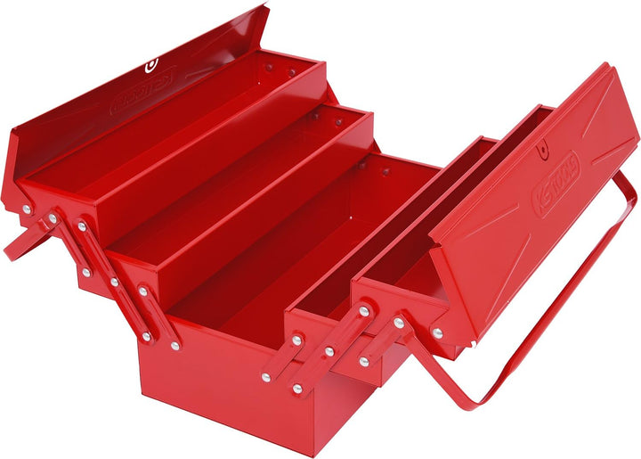 KS Tools 999.0125 - Werkzeugkasten aus Metall, 5 Fächer - 430 x 200 x 200 mm - Bau- und DIY-Werkzeug