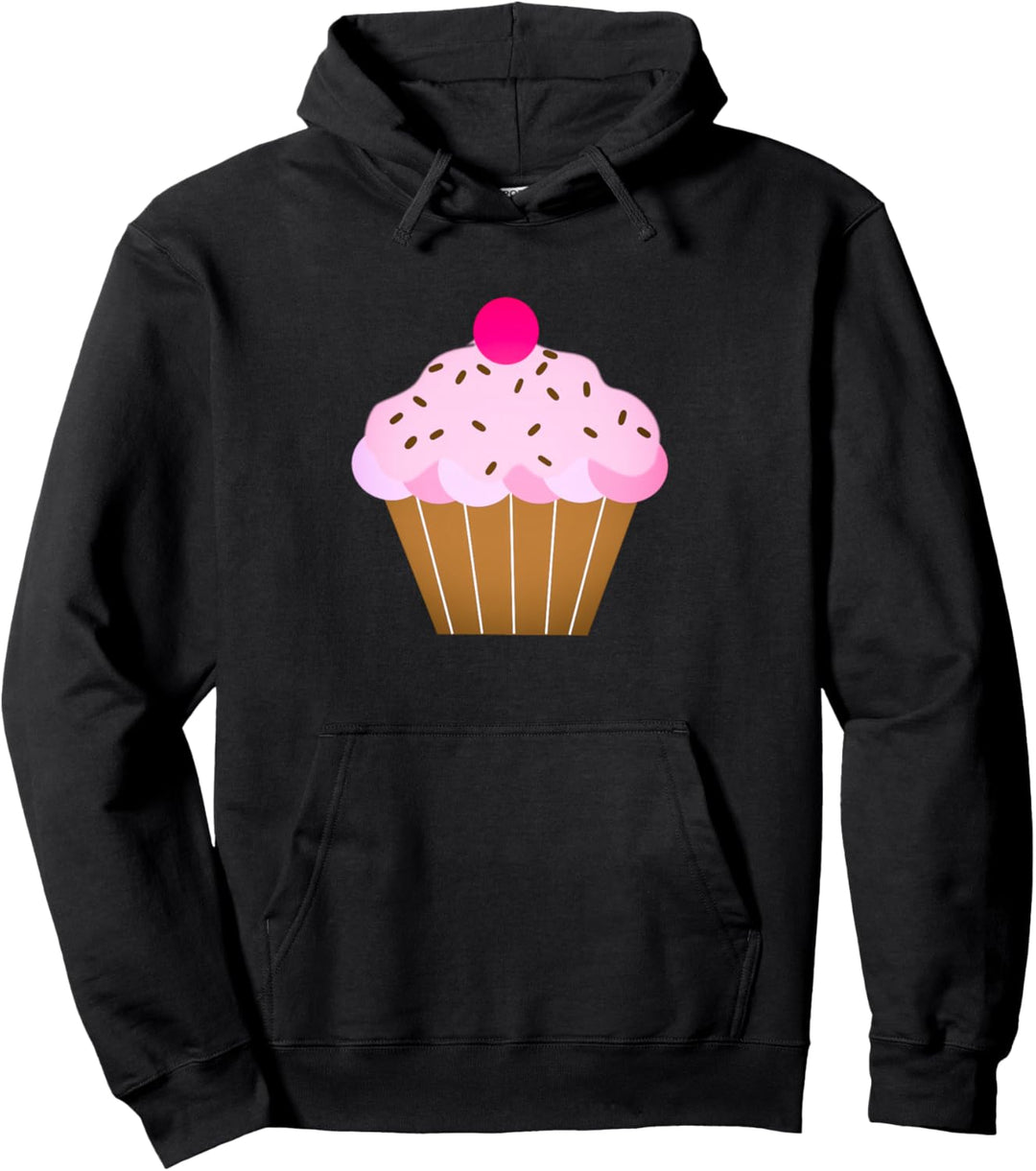 Pinkfarbener Cupcake Pullover Hoodie