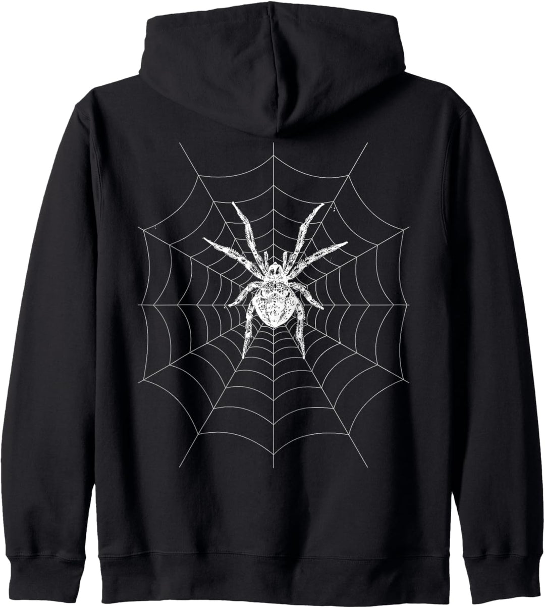 Grosse Spinne auf Spinnennetz Vintage Retro Kapuzenjacke