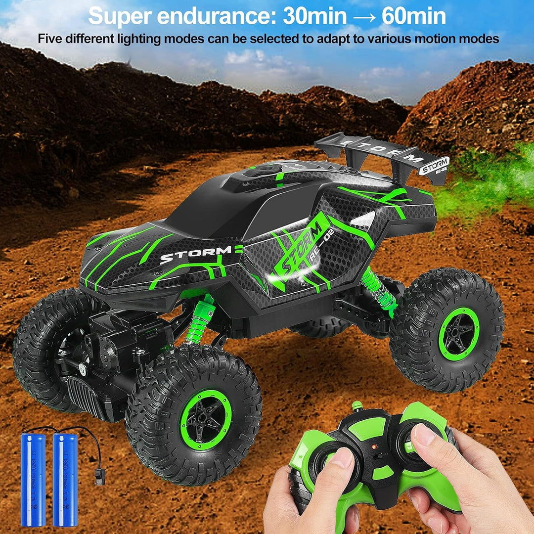 Herefun Ferngesteuertes Auto, RC Auto für Kinder mit LED Sprays und Licht, 2.4GHz Wiederaufladbar Hi