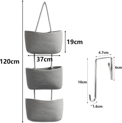 DYOUen Vielseitiger Hänge-Organizer aus gewebtem Baumwollseil für Bad, Kinderzimmer und Schlafzimmer