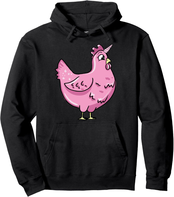 Lustiges Huhn Einhorn Illustration Landwirt Geflügel Liebe Pullover Hoodie