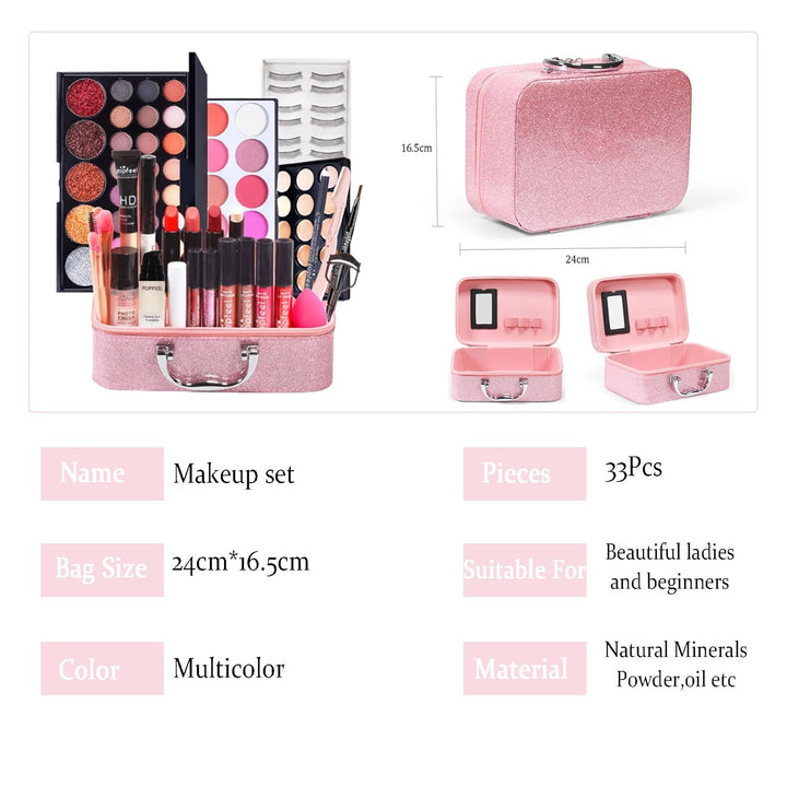 RoseFlower schminkset frauen, Professionelles Make-up-Set Teenager Mädchen Schminkkoffer Kosmetische