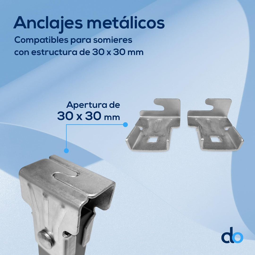 DUÉRMETE ONLINE Juego Patas cuadradas Con abrazadera para Somier de 30x30mm, Altura 27cm Set mit 6 q